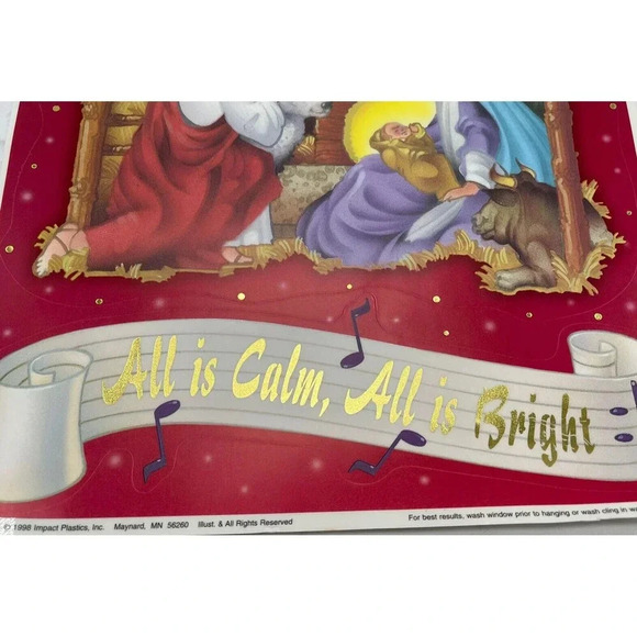 Vintage Window Decorations - Silent Night - Spiritual Clings - Lord Theme New - Picture 3 of 9